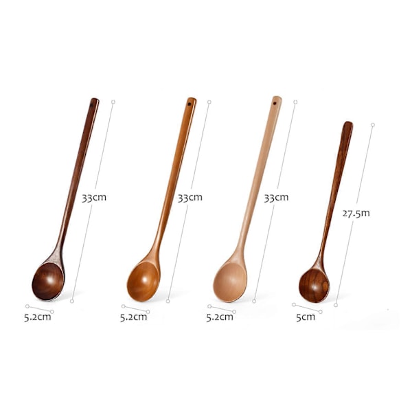 Blandningssked Långt Handtag Slät Kant Värmebeständig Livsmedelsgodkänd Non-Stick Mångsidig Bekvämt Grepp BPA-fri Soppsked Matlagningsredskap Kök B
