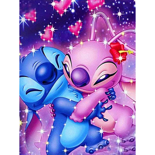 ##/5D diamantmålning-DIY-30x40cm-Stitch och Angel##/