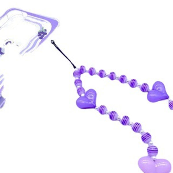 Kawaii Hjärtformade Pärlade Telefonberlocker Handgjorda Akryl Armband