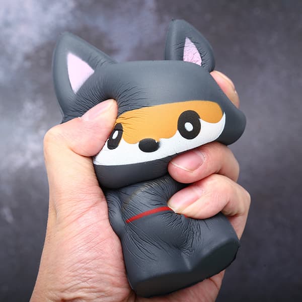 Ninja Fox Anti-Stress Leke (14 × 12 × 7 cm), Kawaii Stressavlastning