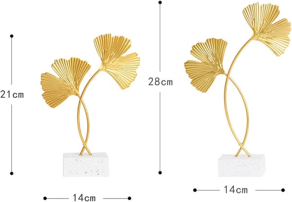 Gyldne Blade, Ginkgo Biloba Ornamenter, Metal Dekoration til