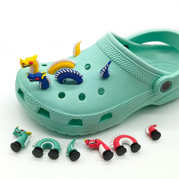 12 stykker 3D Dragon Clog Sandaler Ornamenter, Shoe Charms, Cute Sho
