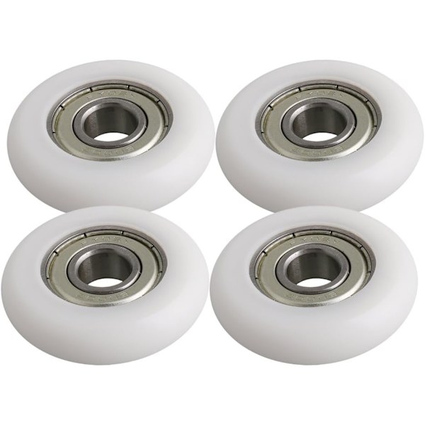 Sæt med 4 hvide stålkuglelejer 10 x 40 x 10 mm til dør og