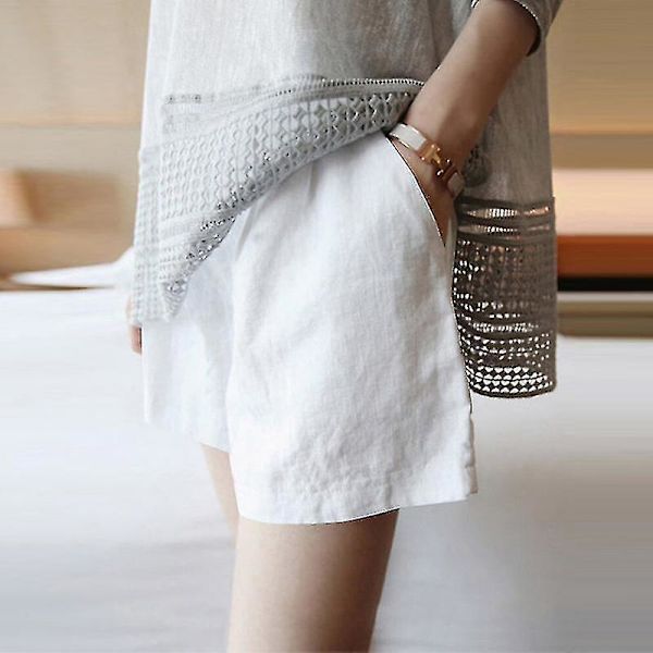 Baggy sommarshorts för damer, enfärgad Boho Mini Pant Lounge Hawaii, elastisk midja