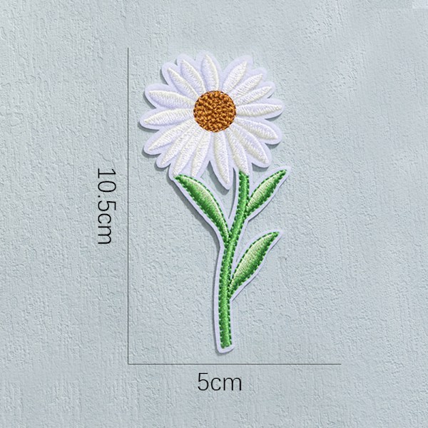 6 stk Daisy Delicate Broderte Lapp, Broderi Blomst Lapp