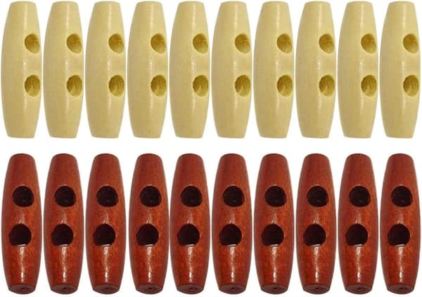 Træ Toggle Knapper Olivenformet Træ Frakke Knapper 50stk 3cm til