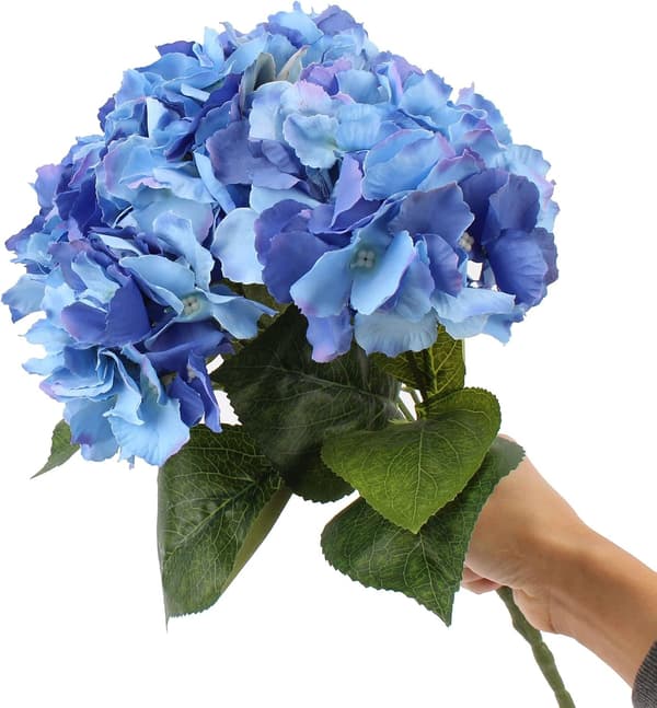 2-pak Kunstige Silke Hortensia Blomster - For Blomsterbukett, H