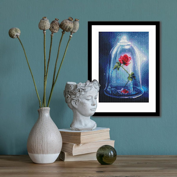 Enkelt stykke 35 x 45 cm 5d diamantmaleri rose urbur fuld af