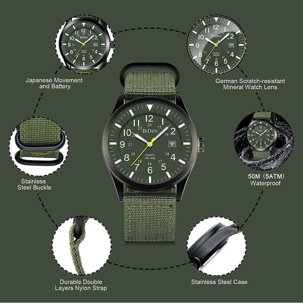 Herrklockor Militärklockor för män Analog Kvarts Militärklocka