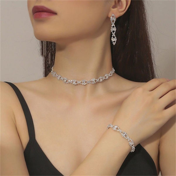 ##/Bröllops smyckesset, strass halsband, armband, örhängen##/