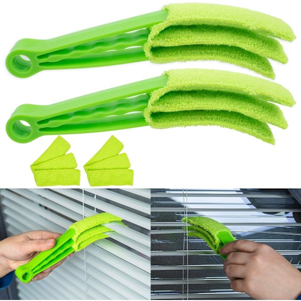 Rengöringsborste, 2-pack Grön, för Persienner, Rullgardiner