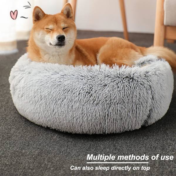 1 Stykke (Grå, 50 cm) Hulebed for Hunder og Katter, Anti-Stress Liten