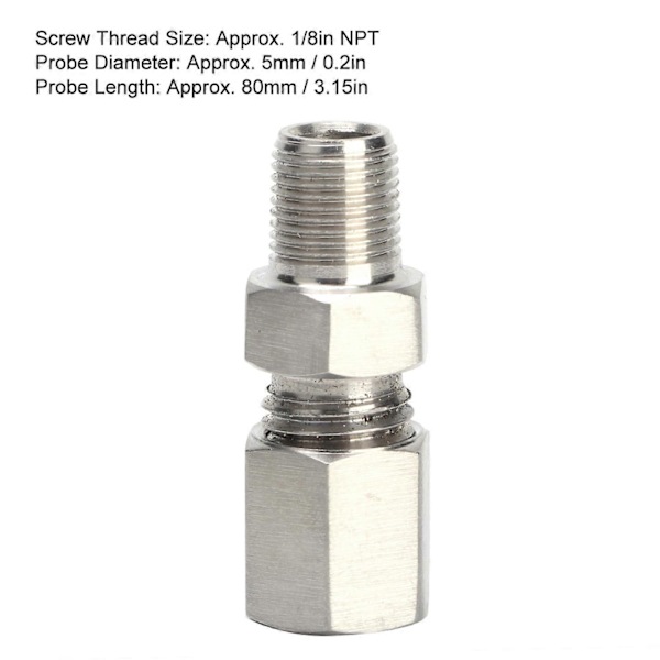 1/8in NPT Bil Udstødningstemperatur Sensor Termometer Transmitter Transducer Tilbehør