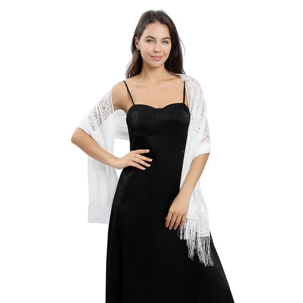 ##/Siden sjal halsduk kvällsklänning chiffong halsdukar poncho damer elegant fransar##/