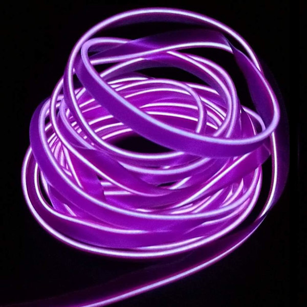 El Wire 5m/16ft Neon Rørlys Bil Interiør Trim Lysbånd Annonce