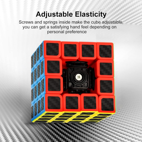 Magic Cube 4x4x4 Speed ​​??Cube - Nopeasti pyörivä - Carbon Fiber Sti