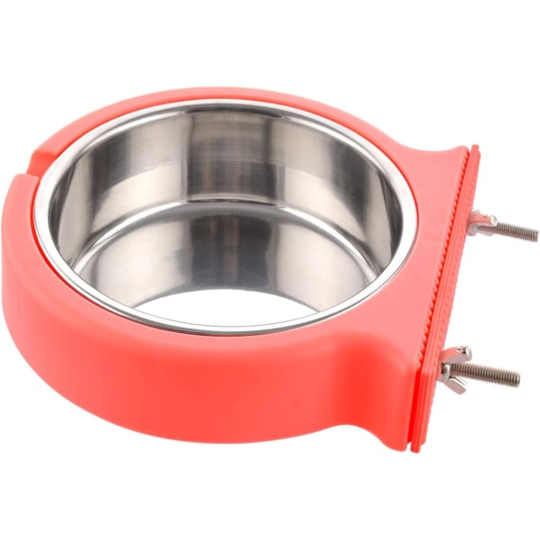 Pink (S) Dog Crate Removable Bowl Stainless Steel Hanging Bowl P