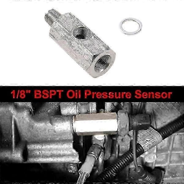 Rustfri stål turbolader connector 1/8 tomme BSPT olietrykssensor T-stykke til NPT adapter Turbo Su js