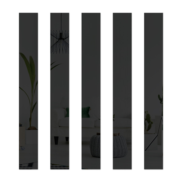 ##/20 stk. Vægspejl Sticker - Sort 5 × 50 cm, Dekorativt Spejl##/