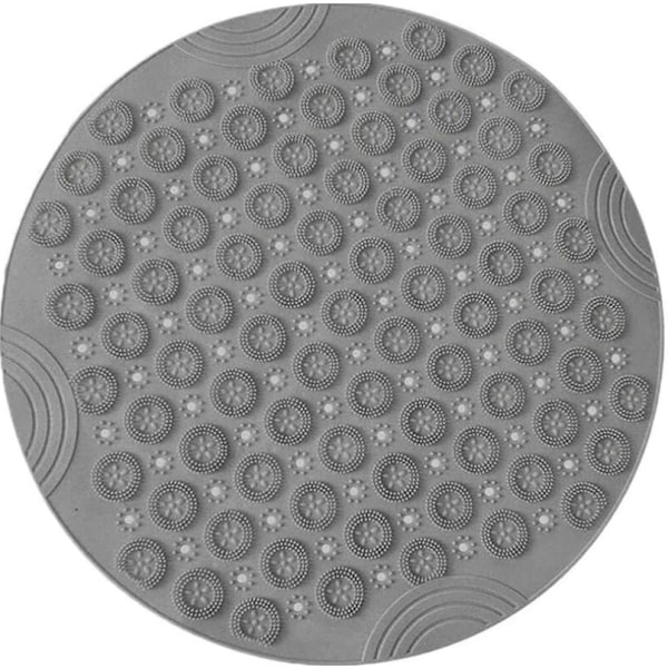 (Harmaa, 30 x 30 cm) PVC Pyöreä Hieronta Kylpymatto Liukumaton Suihkumatto
