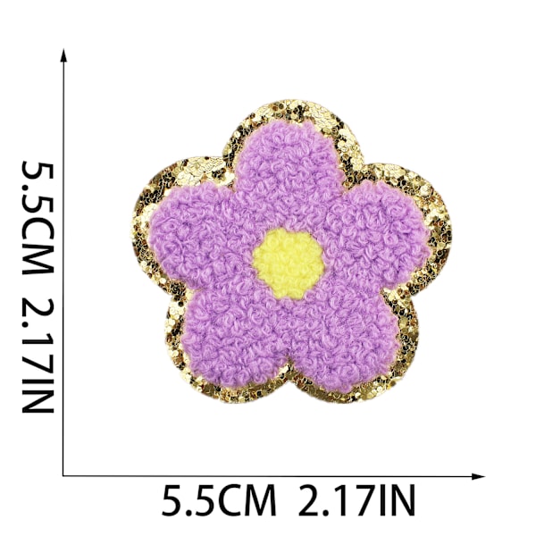 ##/21 Farverige blomsterbroderi til at sy badges på tøj##/