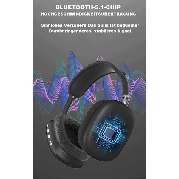 Hörlurar med trådlöst Bluetooth-headset för montering på huvudet