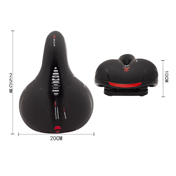 Cykelsaddel, Ergonomisk Touring Gel Saddel Hul Dobbelt Fjeder