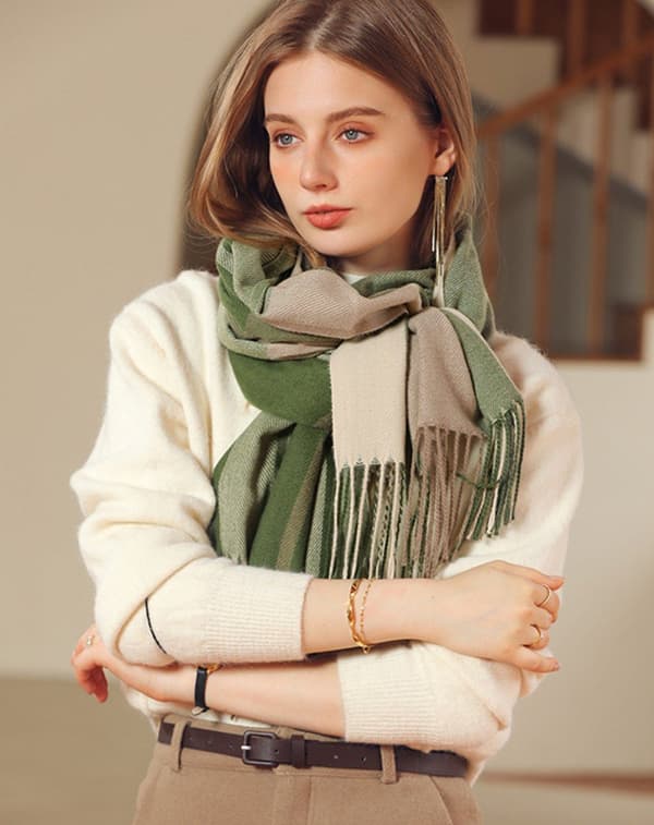 Ullscarf damscarf mjuk och gosig rutig vinterscarf poncho kvalitet