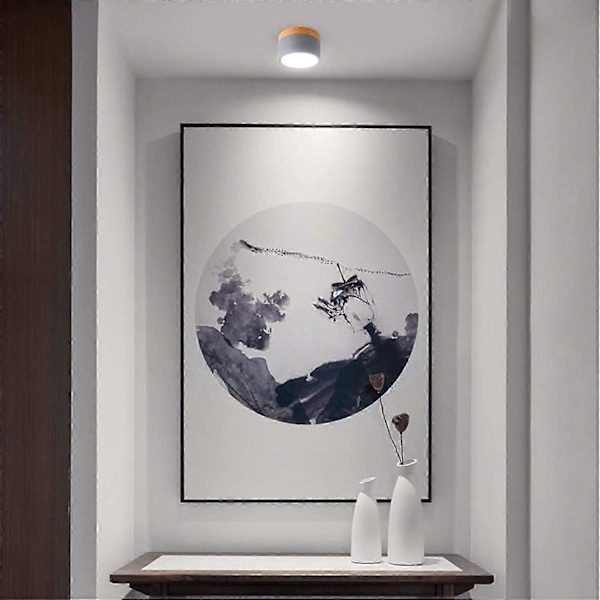 Takmontert takspotlight Rund LED Skrubb Grå Kald Hvit Aluminium Taklampe 12W 110mm