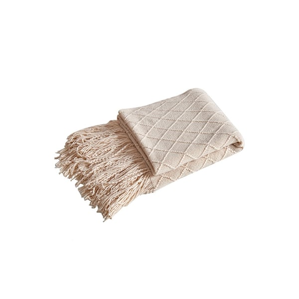 ##/Strikkete pledd med frynser Søt pledd, 130*170cm##/