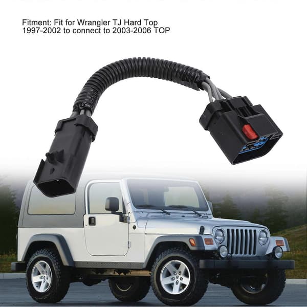 Pigtail Adapter Kabelhärva Uppgradering Säkerhetsklämma för Wrangler TJ Hard Top 19972002 till 20032006 TOPP