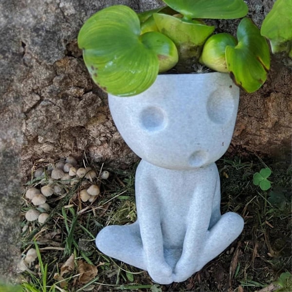 Blomkruka Kreativ Form Vattentät Harts Fluorescerande Blomkruka Porträtt Skulptur Dekoration Heminredning C