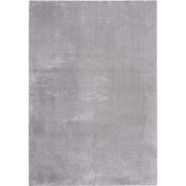 Grå, Relax Moderne, kortluvet blødt tæppe, 80 x 160 cm skridsikker bund