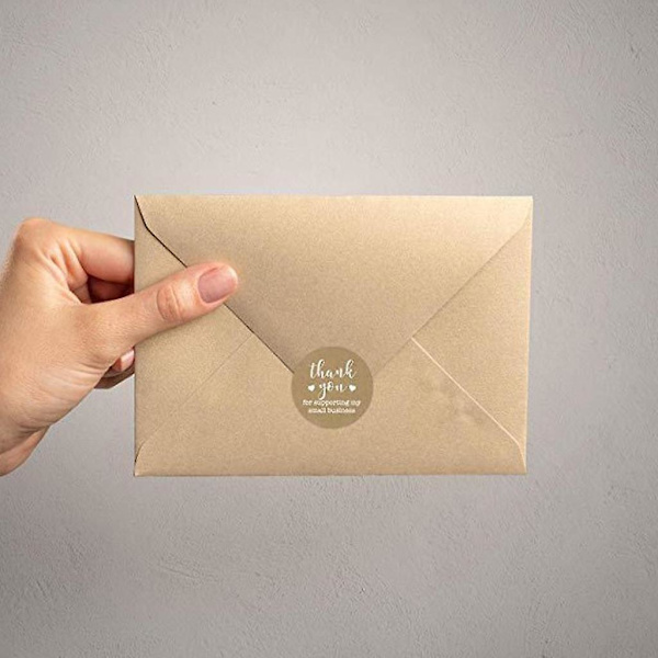 500 kpl/rulla Kiitos Sinulle -tiivistystikkuja Pyöreät Paperitarrat DIY-tarrat