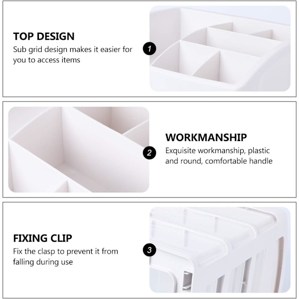 Skrivebords Makeup Organizer med 3 Skuffer Kosmetik Organizer Display