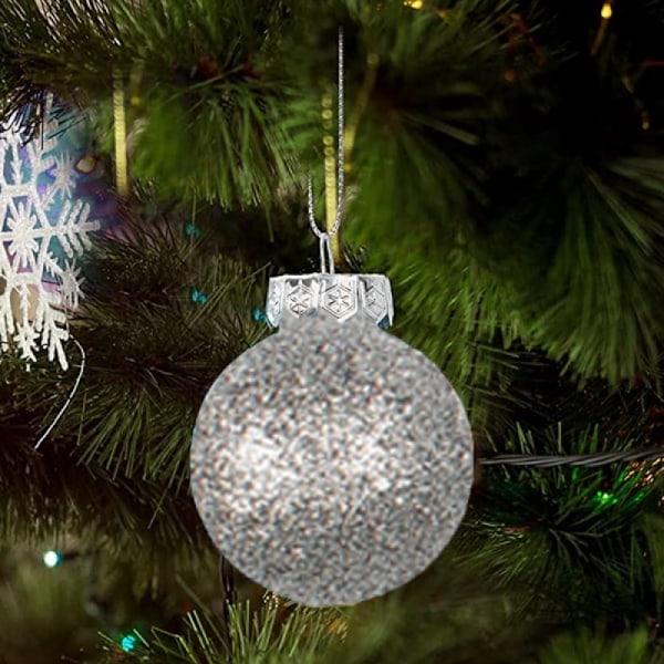 (Silver) Julgransdekoration hängande boll