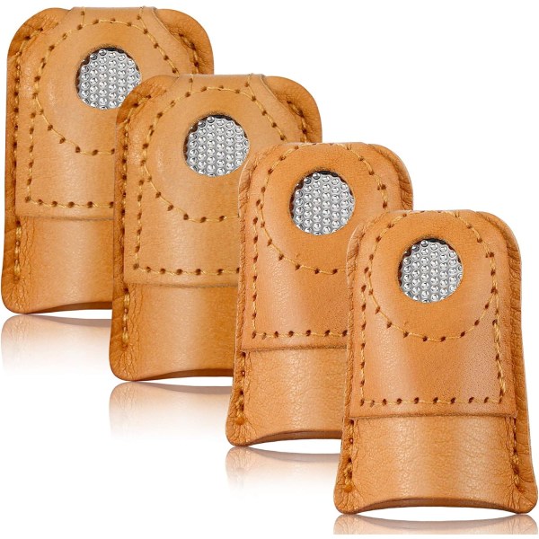 4 stycken (3,1/3,4 * 4,1 * 0,4 cm) Läder Tumme Skydd för Handen