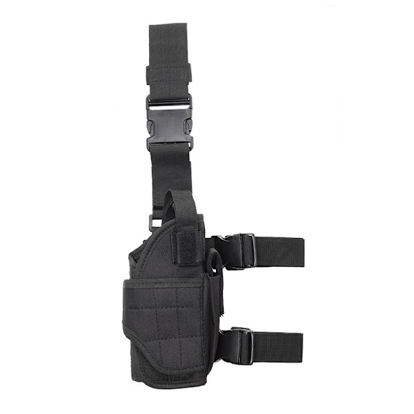 ##/Svart 1 Taktisk Mjuk Ben Lår Pistol Holster Holster i 1000D Nylon Airsoft Armé med Magasinficka för Glock##/