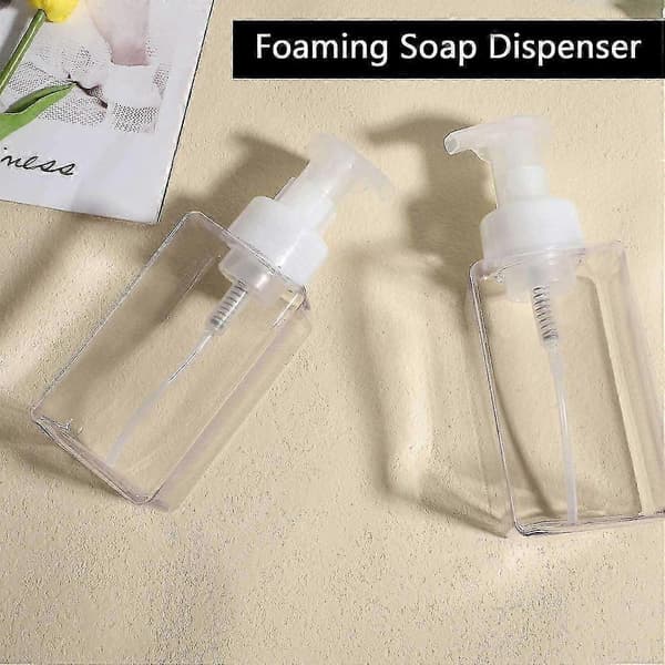 2-pack Skummande Tvålpump 450 ml Påfyllningsbar Skum Flytande Handtvål Tom Plastpumpflaska Behållare