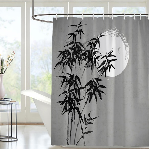##/180×180CM Dusjforheng med botaniske blomster og kroker##/