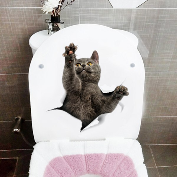 /#/Seinänkoriste-esineet kissat kissanpennut seinätarra wc-setti 2 kpl/#/