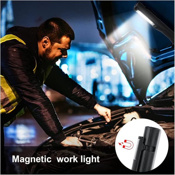 Genopladelig LED Arbejdslys, 2 stk. 350 Lumen COB Mekanikerlys