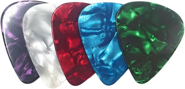 Gitar-Capo med 5 plektrum (svart) - 75*80mm, Capo i legering for 6-strengs gitar