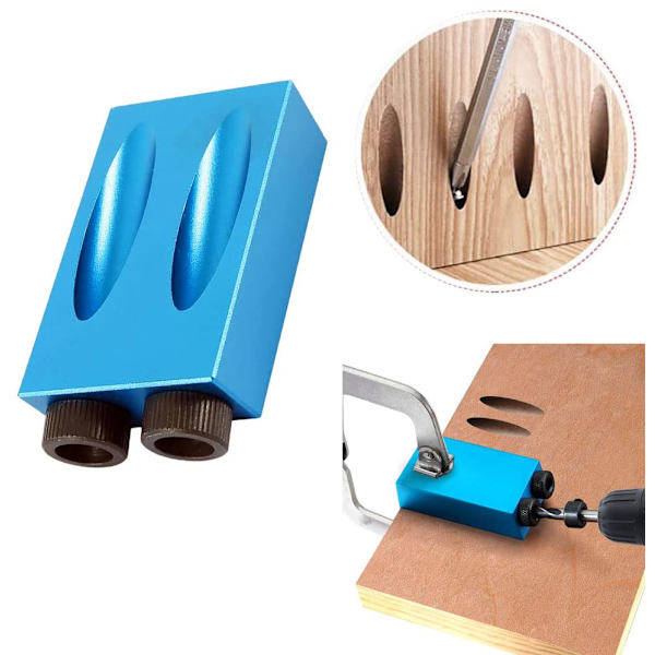 Fickhålsskruv Jig Dowel Borr Snickeri Kit med Hål Jig Snickeri Lokalisator