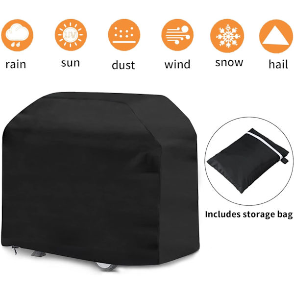 BBQ Dæksel Heavy Duty Tarp Gas Grill Dæksel med Opbevaringspose W