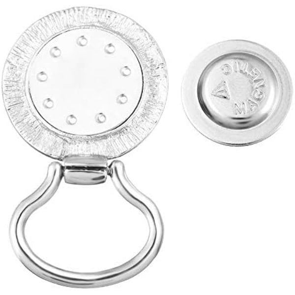 13 stk. (Diamantbrosche + 12 Sort-Hvide Mønsterknapper) Magn