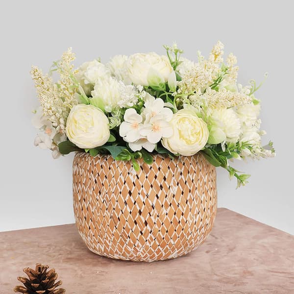 2 stk. Kunstig håndholdt blomsterbukett, Kunstig rosebukett