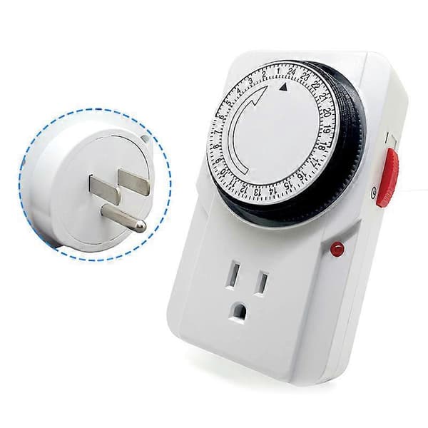 Timer Uttag 24 Timmars Cykel Mekanisk Plug-In Uttag Timer Flamskyddad Timing Strömuttag 15A