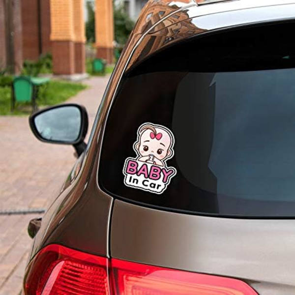 Pige Stroller Indvendig Logo Sticker, Aftagelig Sikkerhed til Barnevogn