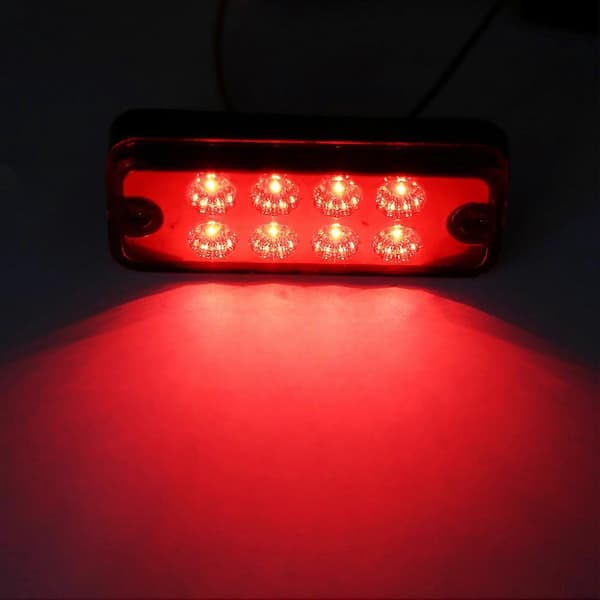 6 stk 8 LED Klaring Sidemarkeringslys Indikatorlampe Lastebil Tilhenger Rød